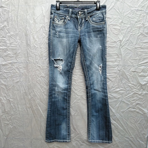 Vigoss The Chelsea Boot Cut Jeans Destroyed - Picture 1 of 8